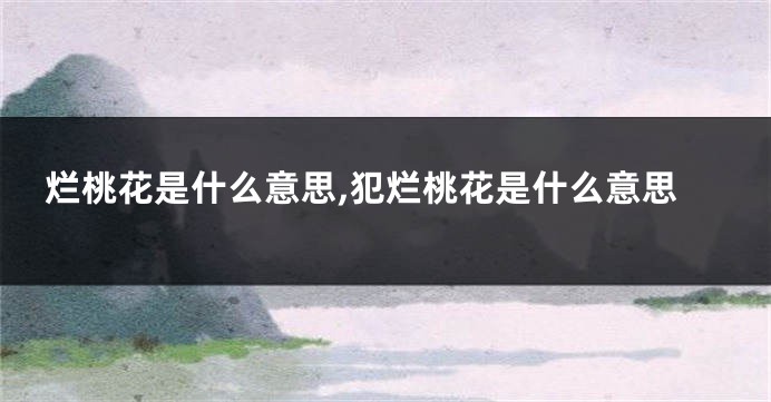 烂桃花是什么意思,犯烂桃花是什么意思