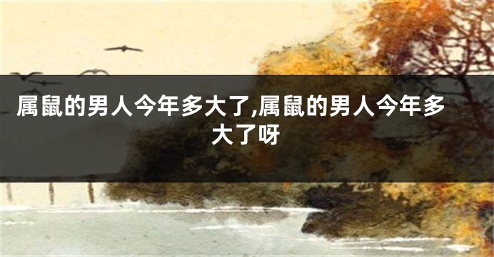 属鼠的男人今年多大了,属鼠的男人今年多大了呀