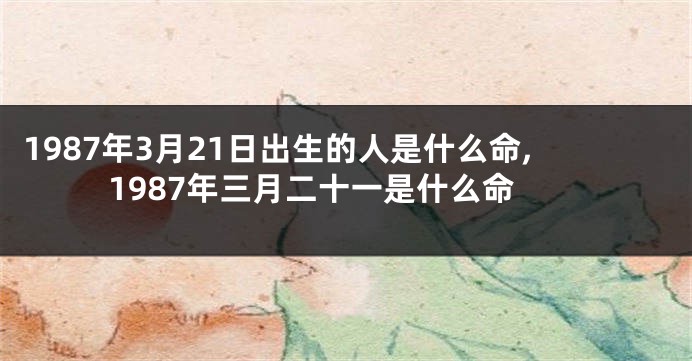 1987年3月21日出生的人是什么命,1987年三月二十一是什么命