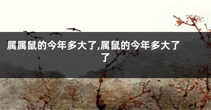 属属鼠的今年多大了,属鼠的今年多大了 了