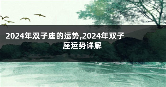 2024年双子座的运势,2024年双子座运势详解