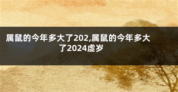 属鼠的今年多大了202,属鼠的今年多大了2024虚岁