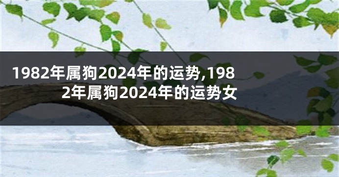 1982年属狗2024年的运势,1982年属狗2024年的运势女
