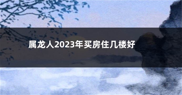 属龙人2023年买房住几楼好
