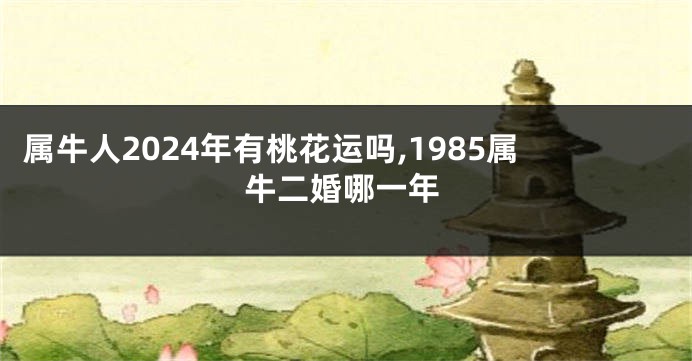 属牛人2024年有桃花运吗,1985属牛二婚哪一年