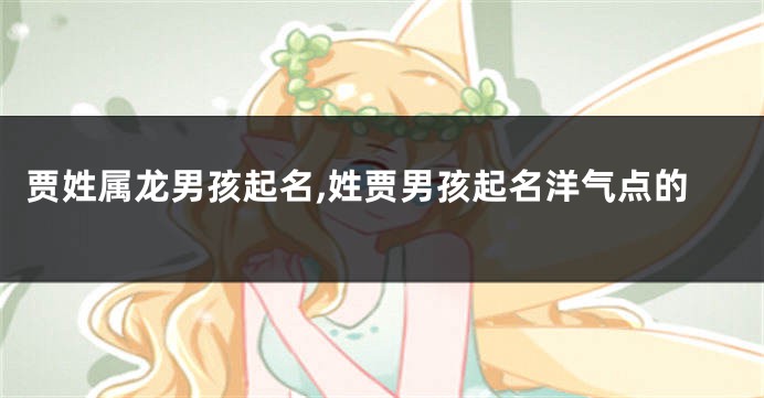 贾姓属龙男孩起名,姓贾男孩起名洋气点的