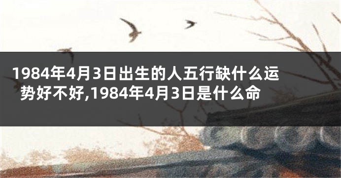 1984年4月3日出生的人五行缺什么运势好不好,1984年4月3日是什么命