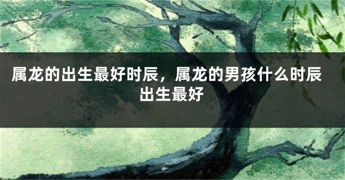 属龙的出生最好时辰，属龙的男孩什么时辰出生最好