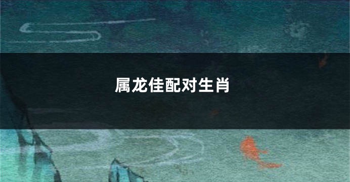 属龙佳配对生肖