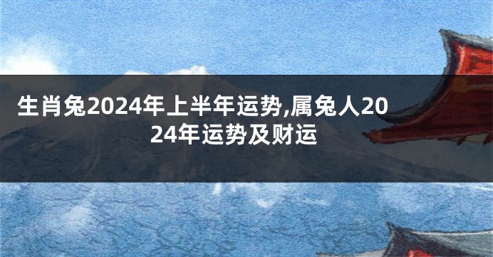 生肖兔2024年上半年运势,属兔人2024年运势及财运