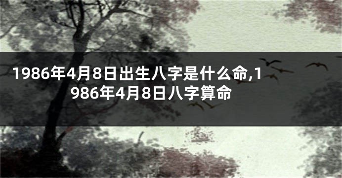 1986年4月8日出生八字是什么命,1986年4月8日八字算命