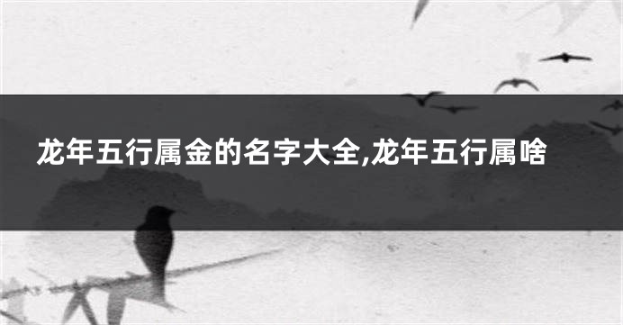 龙年五行属金的名字大全,龙年五行属啥