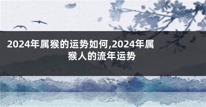 2024年属猴的运势如何,2024年属猴人的流年运势