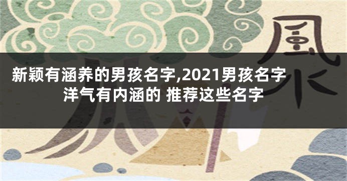 新颖有涵养的男孩名字,2021男孩名字洋气有内涵的 推荐这些名字