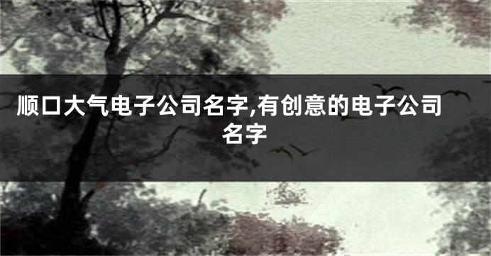 顺口大气电子公司名字,有创意的电子公司名字