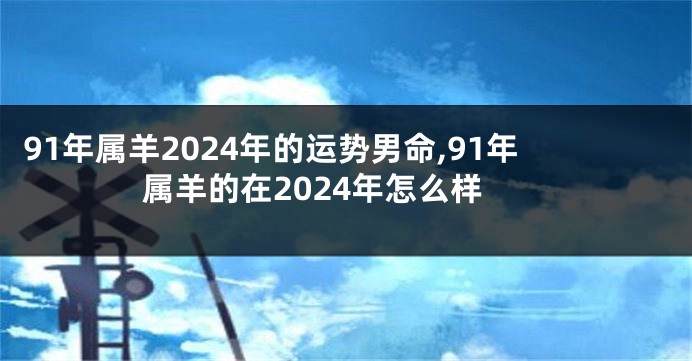 91年属羊2024年的运势男命,91年属羊的在2024年怎么样