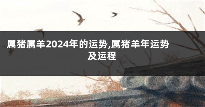 属猪属羊2024年的运势,属猪羊年运势及运程
