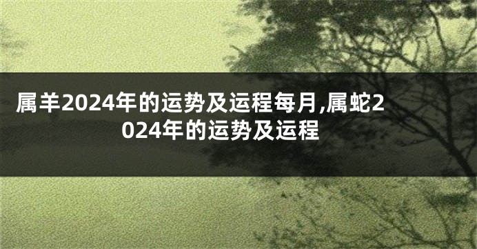 属羊2024年的运势及运程每月,属蛇2024年的运势及运程