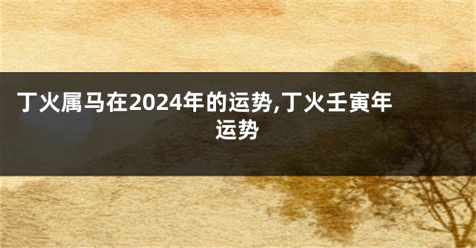 丁火属马在2024年的运势,丁火壬寅年运势