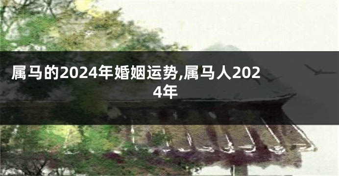 属马的2024年婚姻运势,属马人2024年