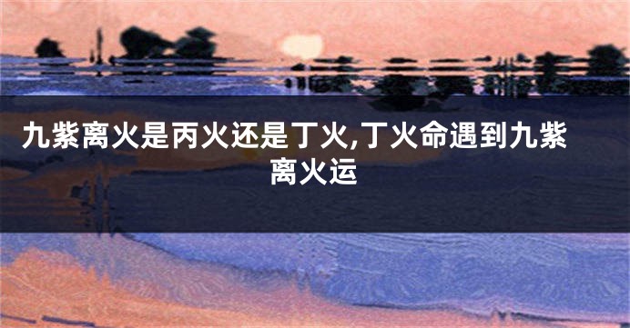 九紫离火是丙火还是丁火,丁火命遇到九紫离火运