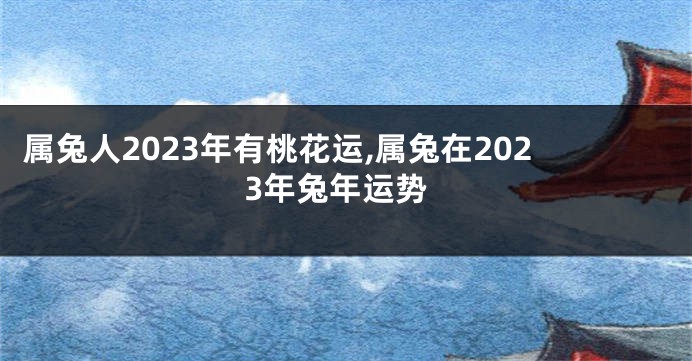 属兔人2023年有桃花运,属兔在2023年兔年运势