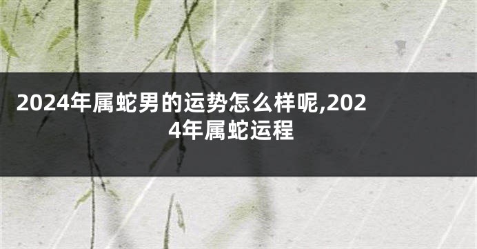 2024年属蛇男的运势怎么样呢,2024年属蛇运程