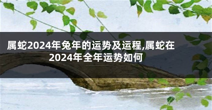 属蛇2024年兔年的运势及运程,属蛇在2024年全年运势如何