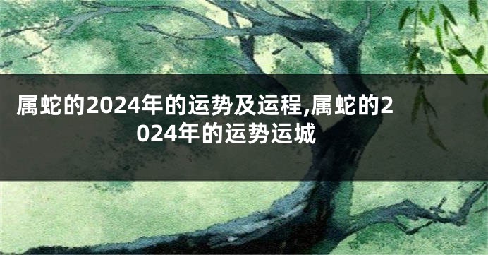 属蛇的2024年的运势及运程,属蛇的2024年的运势运城