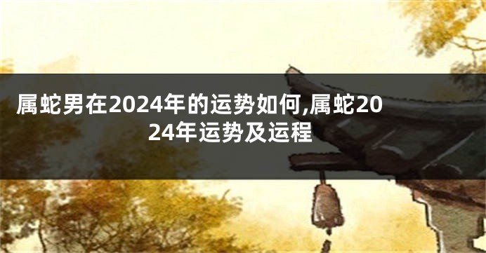 属蛇男在2024年的运势如何,属蛇2024年运势及运程