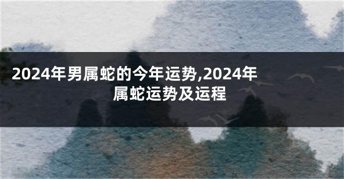 2024年男属蛇的今年运势,2024年属蛇运势及运程