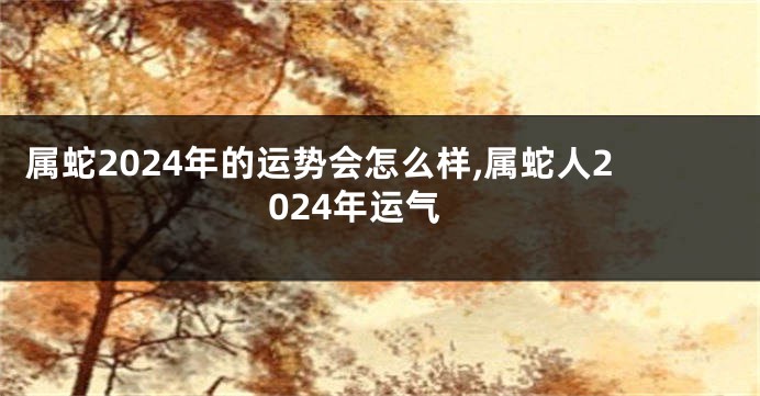 属蛇2024年的运势会怎么样,属蛇人2024年运气