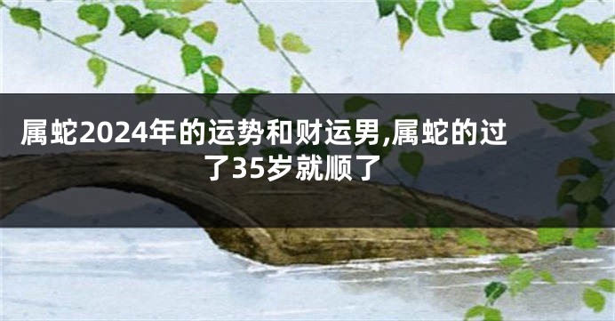 属蛇2024年的运势和财运男,属蛇的过了35岁就顺了