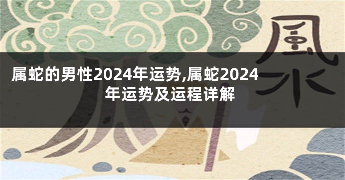 属蛇的男性2024年运势,属蛇2024年运势及运程详解