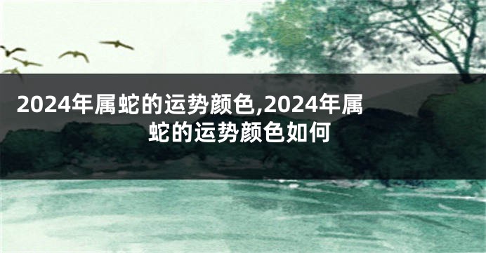 2024年属蛇的运势颜色,2024年属蛇的运势颜色如何