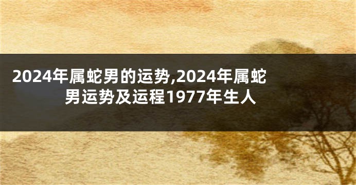 2024年属蛇男的运势,2024年属蛇男运势及运程1977年生人