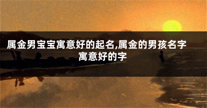 属金男宝宝寓意好的起名,属金的男孩名字寓意好的字