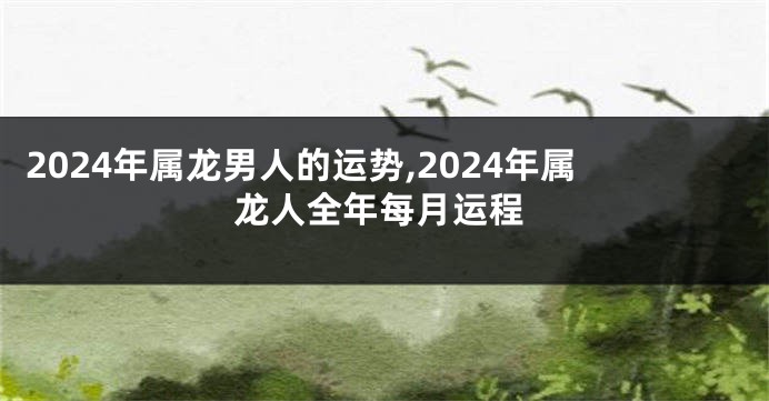 2024年属龙男人的运势,2024年属龙人全年每月运程