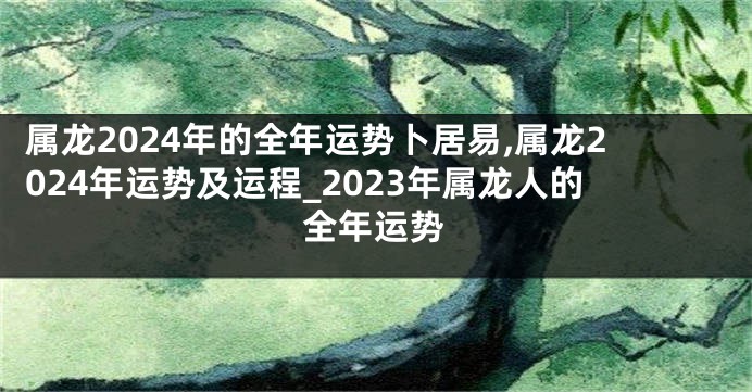 属龙2024年的全年运势卜居易,属龙2024年运势及运程_2023年属龙人的全年运势