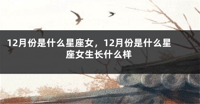 12月份是什么星座女，12月份是什么星座女生长什么样