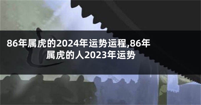 86年属虎的2024年运势运程,86年属虎的人2023年运势