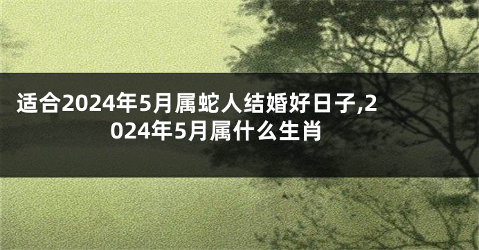 适合2024年5月属蛇人结婚好日子,2024年5月属什么生肖