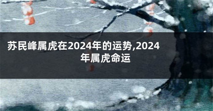 苏民峰属虎在2024年的运势,2024年属虎命运