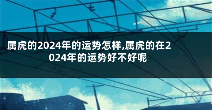 属虎的2024年的运势怎样,属虎的在2024年的运势好不好呢