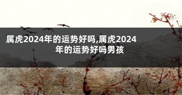 属虎2024年的运势好吗,属虎2024年的运势好吗男孩