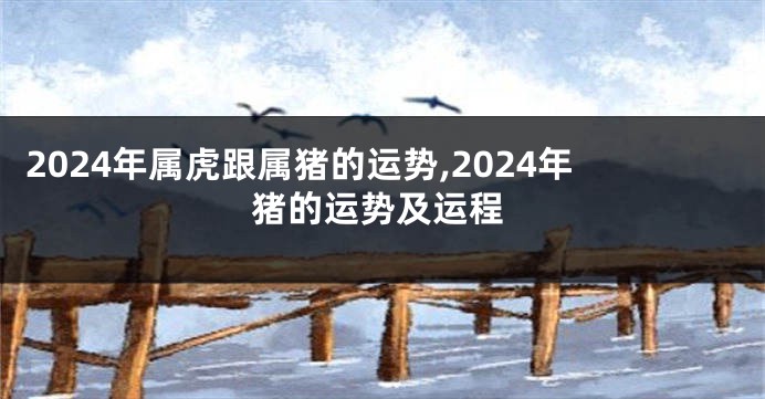 2024年属虎跟属猪的运势,2024年猪的运势及运程