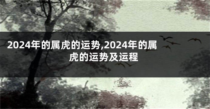 2024年的属虎的运势,2024年的属虎的运势及运程