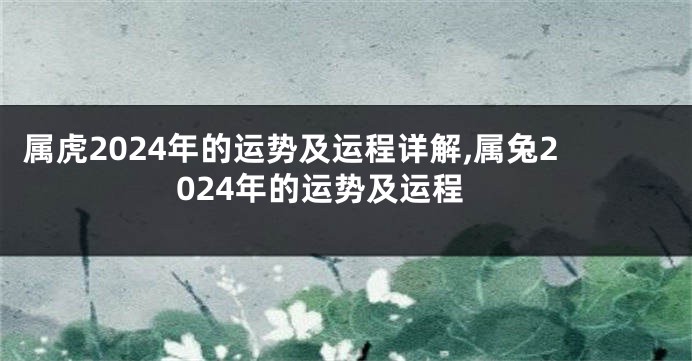 属虎2024年的运势及运程详解,属兔2024年的运势及运程