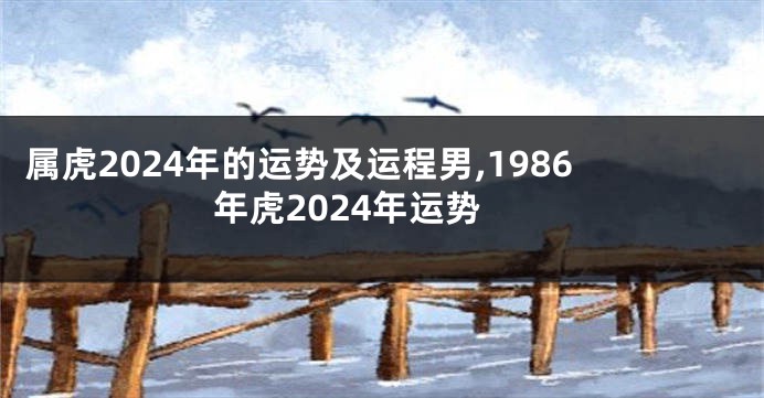 属虎2024年的运势及运程男,1986年虎2024年运势
