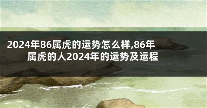 2024年86属虎的运势怎么样,86年属虎的人2024年的运势及运程
